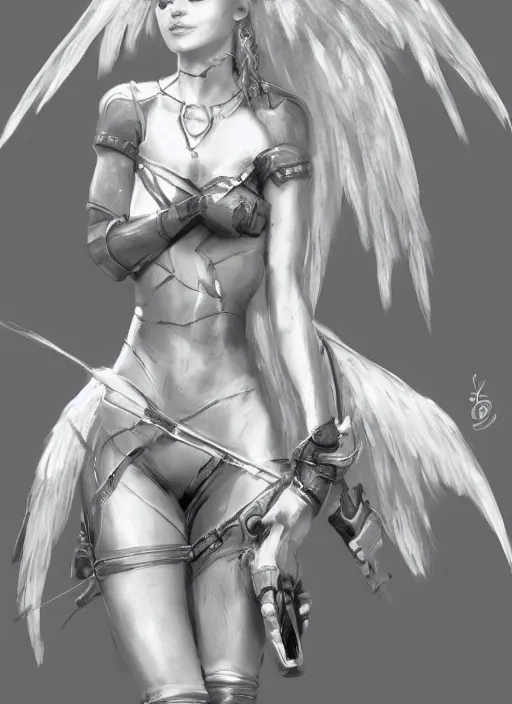 Image similar to concept art. angel girl. artstation trending. highly detailed