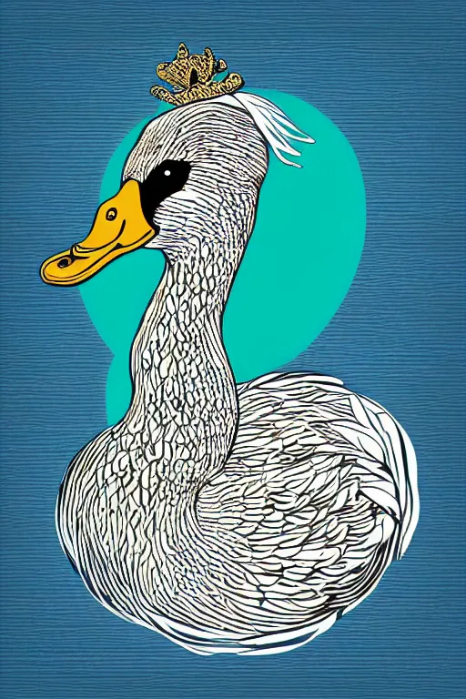 Image similar to a vector illustration of a duck goddess, highly detailed, elegant