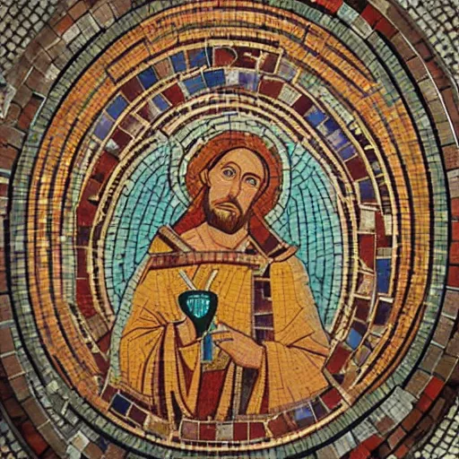 Image similar to cathedral mosaic art depicting the angel azrael
