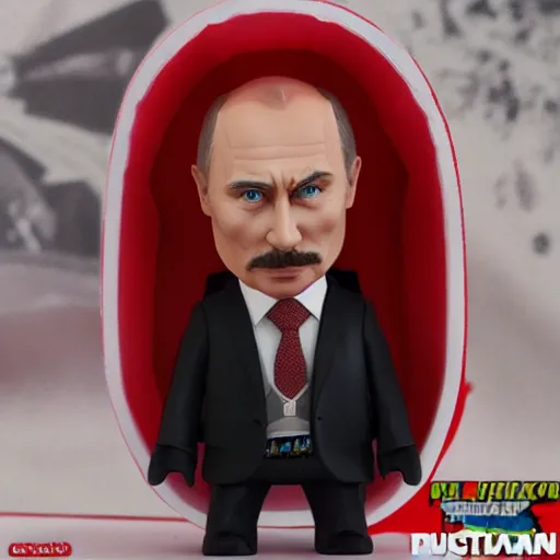 Prompt: vladimir putin cosplay alexander lukashenko, stop motion vinyl action figure, plastic, toy, butcher billy style