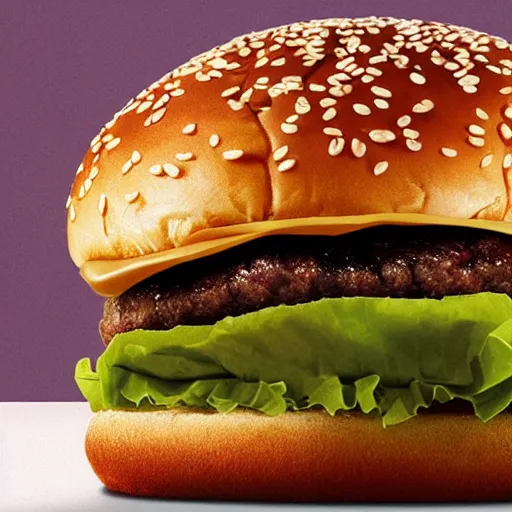 Prompt: a promotional image introducing the new mcoil a oil burger from Mcdonald's