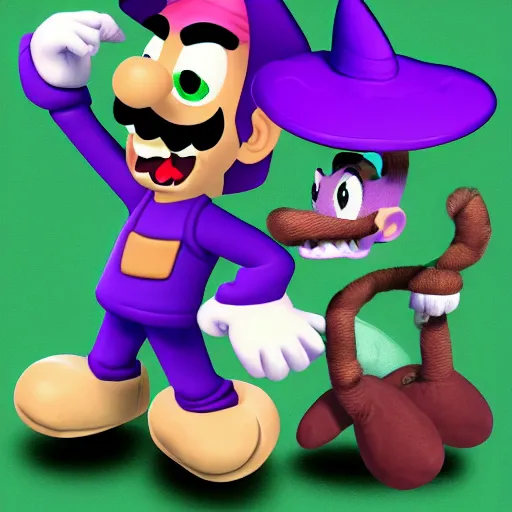 Image similar to Vinny from Vinesauce, Waluigi