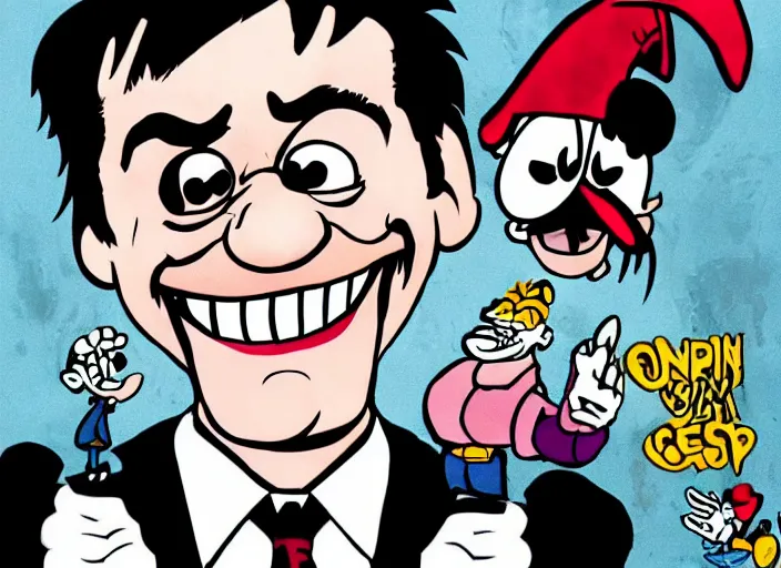 Image similar to jim carrey in the style of cuphead