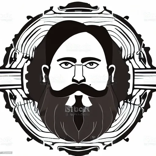 Image similar to bearded man using woodlathe, vector art, simple, clean, monochromatic