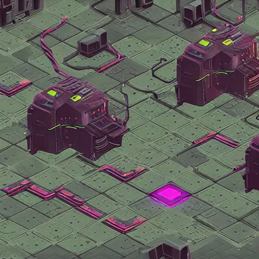 Prompt: videogame futuristic tileset in the style of Simon Stålenhag and H. R. Giger, detailed, trending on Artstation