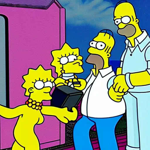 Prompt: aliens probe homer simpson around uranus