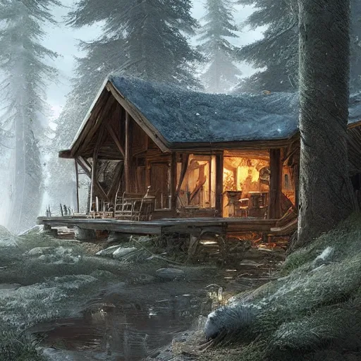 Image similar to a cabin in the woods by Klaus Wittmann