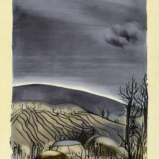 Image similar to A Landscape by Hilma af Klinti and Charles Addams