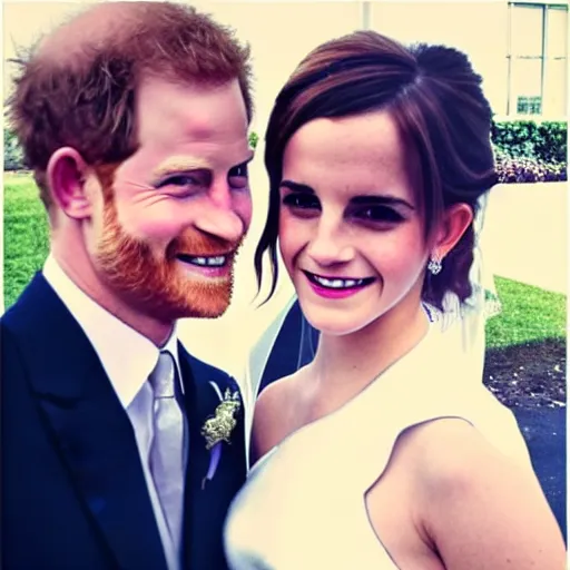 Image similar to wedding photos of prince harry and emma watson on emma watson's instagram page, photos, wedding