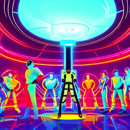 Image similar to hip hop club in Tron 2.0, photo, detailed, 4k