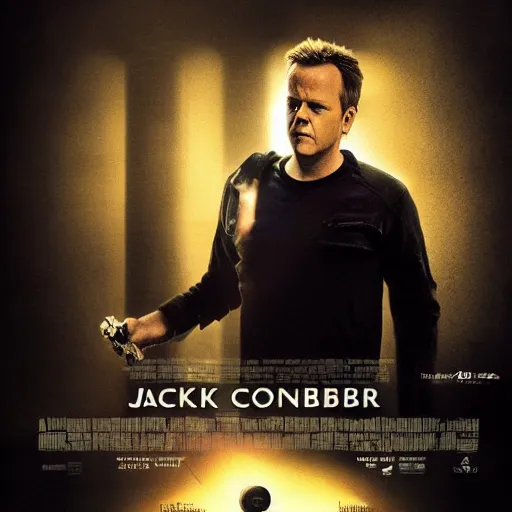 Prompt: movie poster of jack bauer working for the scp foundation