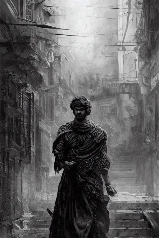 Image similar to antique city of troy, portrait, powerfull, intricate, elegant, black and white volumetric lighting, scenery, digital painting, highly detailed, artstation, sharp focus, illustration, concept art, ruan jia, steve mccurry