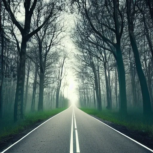 Prompt: endless road to heaven