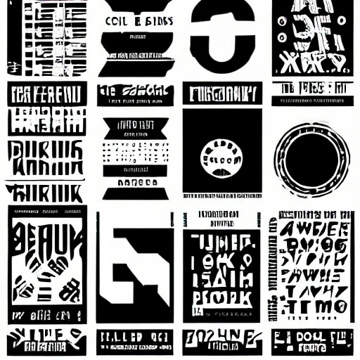 Prompt: beautiful cool graphic design setlist for pitchfork festival, bauhaus style photo collage stickers bold text design, set list of bands saturday and sunday