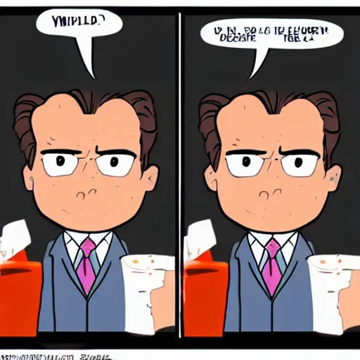 Image similar to patrick bateman, cartoon, simple, cute