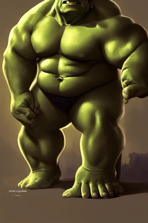 Image similar to Amit Shah as Hulk, Hulk costume, Amit Shah hairstyle, Hulk body type, Amit Shah Face, calm, grumpy, portrait, masculine figure, highly detailed, digital painting, artstation, concept art, smooth, sharp focus, illustration, cinematic lighting, art by artgerm and greg rutkowski and alphonse mucha