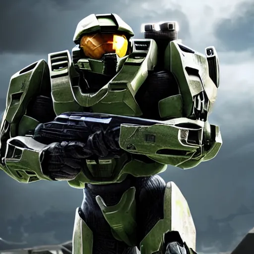 Prompt: Halo Master Chief rendered in unreal engine