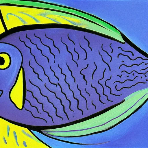 Prompt: an angel fish painted by picasso