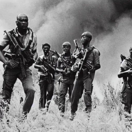 Image similar to film still, Mercenaries in 1967 Congo civil war