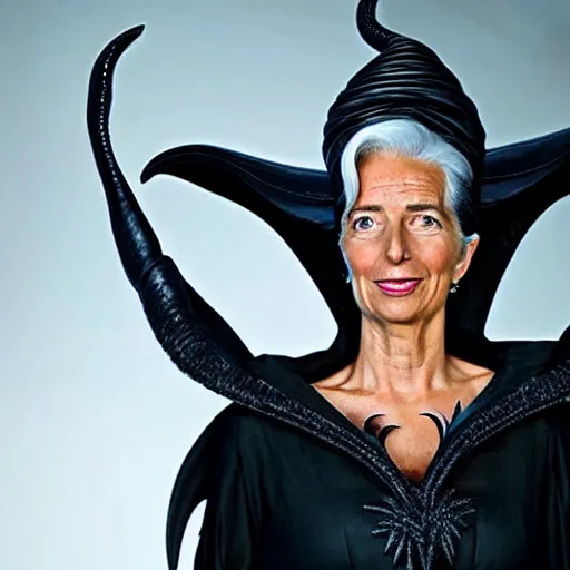 Image similar to Christine Lagarde as Maleficent