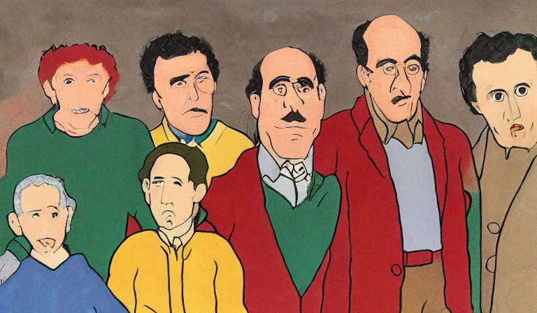 Image similar to seinfeld, by henry darger