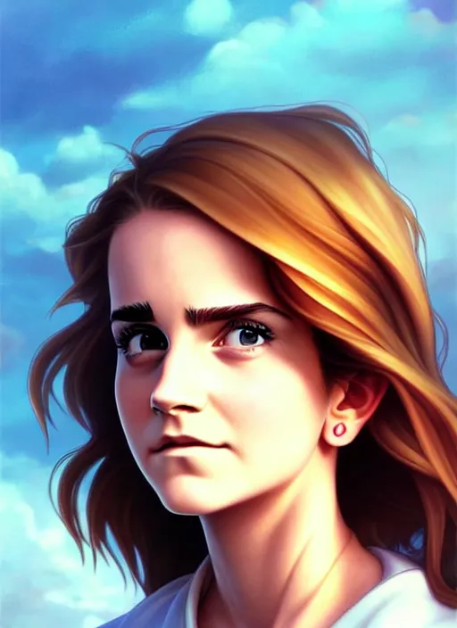 Prompt: cute bus driver emma watson, natural lighting, path traced, highly detailed, high quality, digital painting, by don bluth and ross tran and studio ghibli and alphonse mucha, artgerm