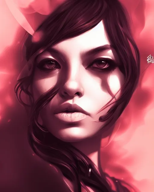 Image similar to black crimson ink smoke portrait of a bee, artgerm, wlop, artstation