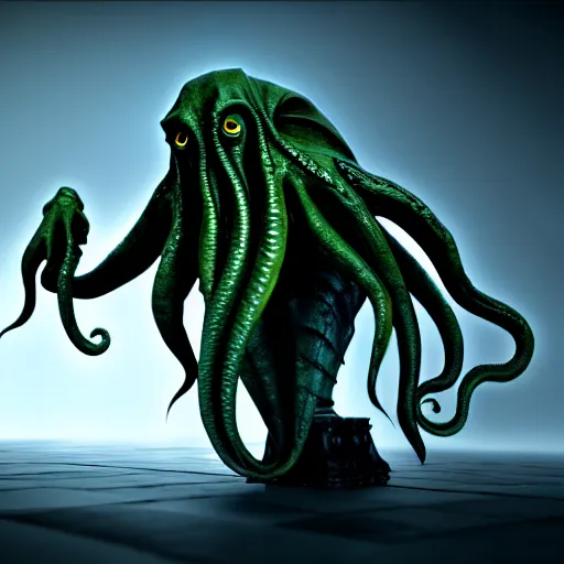 Image similar to cthulhu, octane render, unreal engine, ultradetailed, stylized as a 3 dimensional render