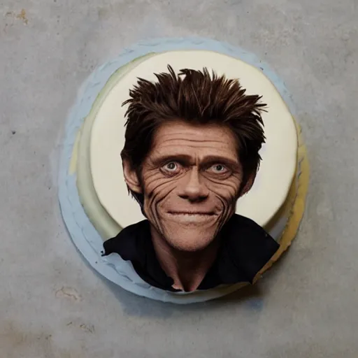 Image similar to photo of willem dafoe as a cake