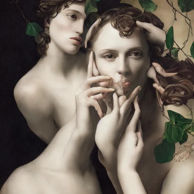 Image similar to portrait fragrance advertising campaign painted by michelangelo