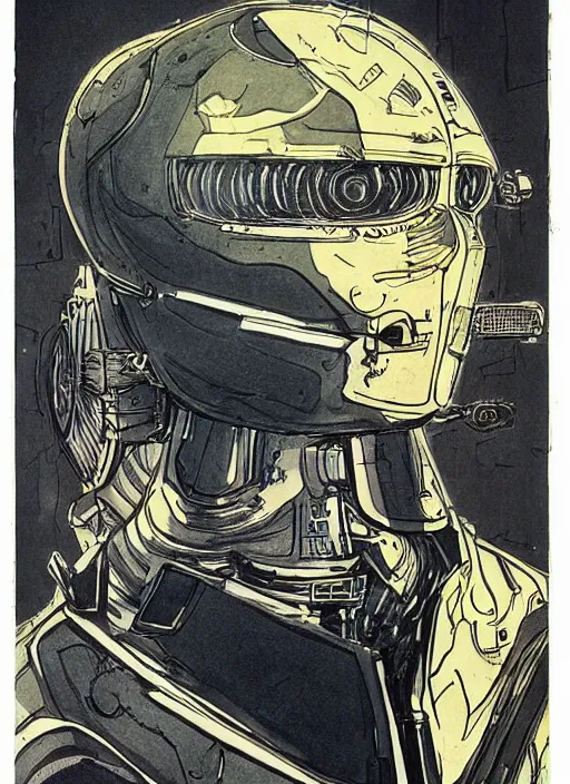 Image similar to cover art depicting an android by joseph michael lisner, masterpiece ink illustration,