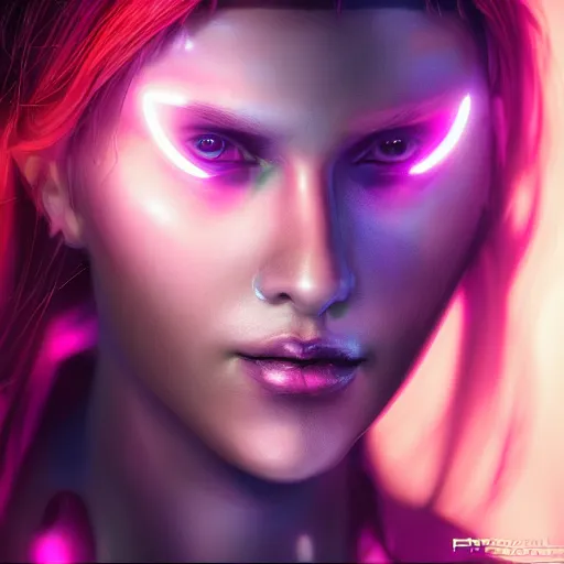 Prompt: Photorealistic cyberpunk goddess. Hyperdetailed photorealism, 108 megapixels, rich bioluminescent colors, beautifully and meticulously colored, artstation concept art