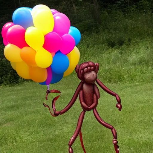 Image similar to a photograph of a balloon monkey hybrid