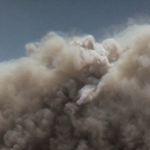 Image similar to still photo of the smoke monster from the television show called lost hovering above a crashed airplane. realistic, highly detailed, 8 k, cinematic