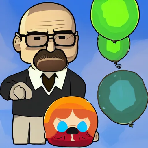 Image similar to walter white in the style of bloons td 6,