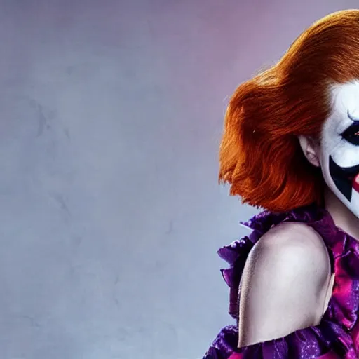 Image similar to still of Anna Kendrick as Evil Clown in IT remake 2029