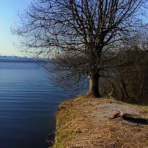 Image similar to Un beau jour, ou peut-être une nuit Près d'un lac je m'étais endormie Quand soudain, semblant crever le ciel Et venant de nulle part Surgit un aigle noir Lentement, les ailes déployées Lentement, je le vis tournoyer Près de moi, dans un bruissement d'ailes Comme tombé du ciel L'oiseau vint se poser