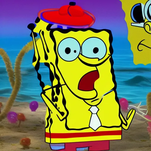 Prompt: SpongeBob if he was an average person from Florida