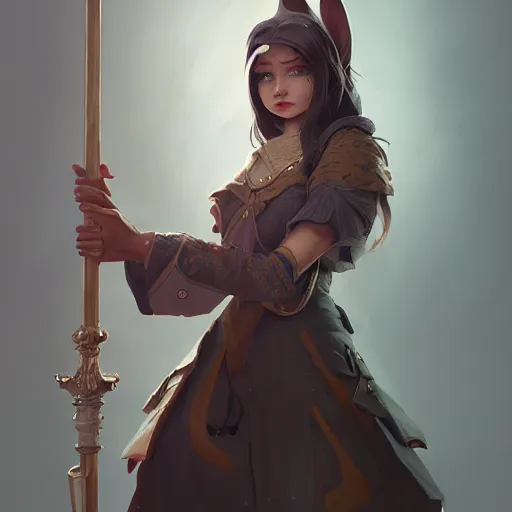 Prompt: an anthropomorphic female ( ( ( rabbit faced ) ) ) wizard holding a staff, fine art, award winning, intricate, elegant, sharp focus, cinematic lighting, highly detailed, digital painting, 8 k concept art, art by guweiz and z. w. gu, masterpiece, trending on artstation, 8 k