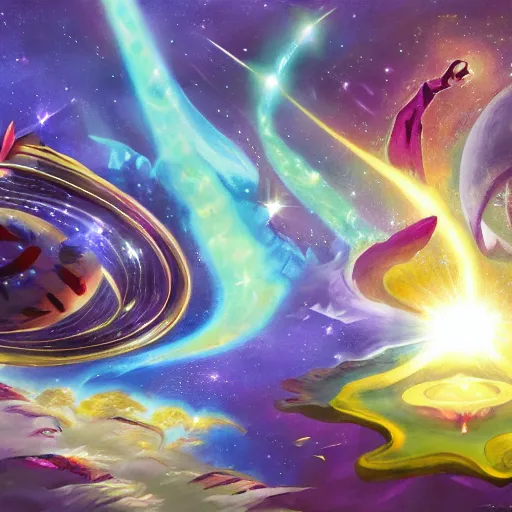 Image similar to fantasy cosmic concept art of the Universes child