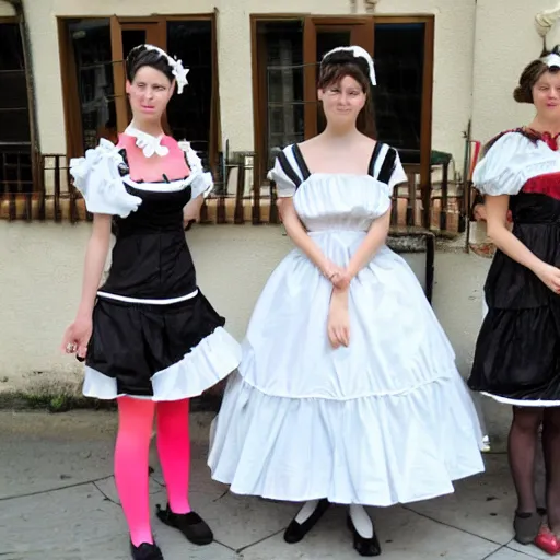 Image similar to french maids dresses made of plastic