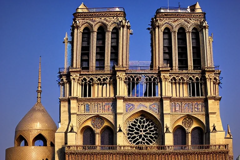 Image similar to award winning national geographic photograph of notre dame gothic cathedral in isfahan