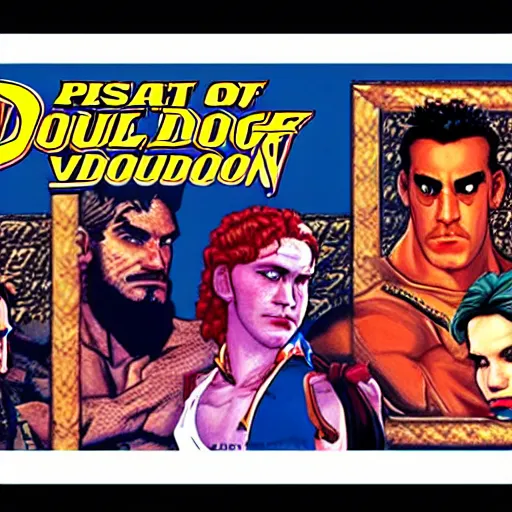 Image similar to portrait of daniel day - lewis in double dragon video game splash screen