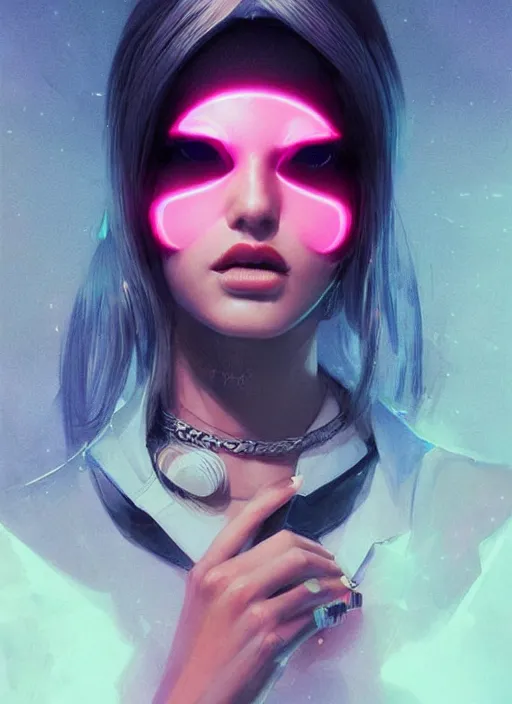 Image similar to portrait of female humanoid, intricate, retro 6 0 s cyberpunk high fashion, elegant, cyber neon lights, highly detailed, digital photography, trending in artstation, trending in pinterest, glamorous pose, concept art, smooth, sharp focus, art by artgerm and greg rutkowski