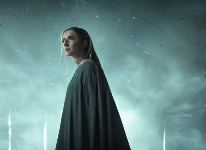 Image similar to film still of the high priestess in the new scifi movie, 4 k