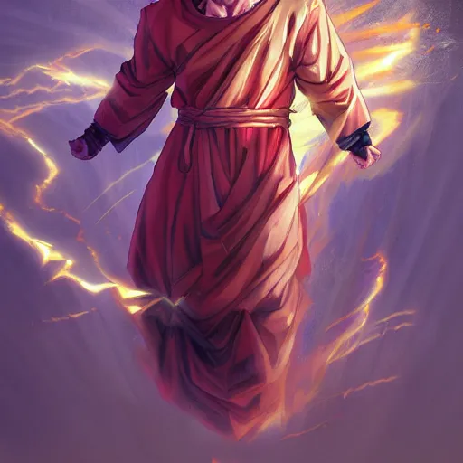 Prompt: Jesus christ transforming in super Saiyan , by Stanley Artgerm Lau, WLOP, Rossdraws, James Jean, Andrei Riabovitchev, Marc Simonetti, Yoshitaka Amano, ArtStation, CGSociety,