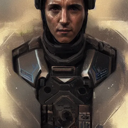 Prompt: portrait of a man by greg rutkowski, gabriel luna wearing tactical gear of the galactic alliance, star wars expanded universe, he is about 3 0 years old, highly detailed portrait, digital painting, artstation, concept art, smooth, sharp foccus ilustration, artstation hq
