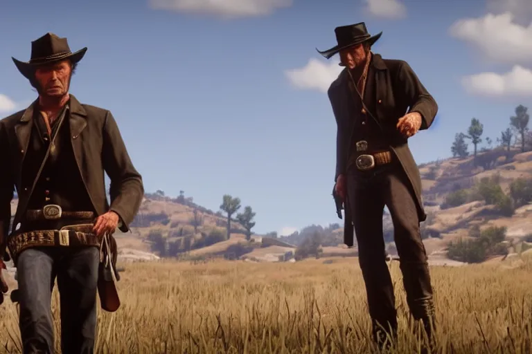 Prompt: clint eastwood in red dead redemption 2