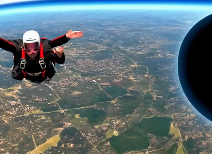 Image similar to Skydiving into a black hole, go pro footage