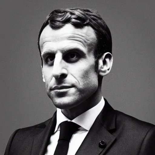 Image similar to photograph of emmanuel macron, male, 1 9 0 0 s, 1 9 1 0 s, grainy, slightly blurry, faded, realistic face
